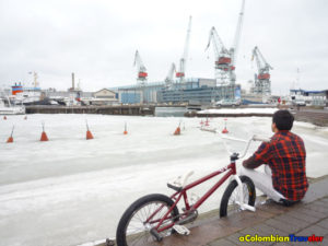 I of course brought my BMX to Helsiki, I had nice rides in the white streets. I used to ride with the Finish guys, but they where very far from being my friends.